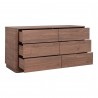 Moe's Home Collection Round Off Dresser in Walnut - Front Side Opened Angle