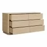 Moe's Home Collection Round Off Dresser in Oak - Front Side Opened Angle - Moe's Home Collection Round Off Dresser in Oak - Front Side Opened Angle