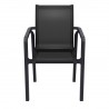 Compamia Pacific Sling Arm Chair Black, Dark Gray Frame Black Sling, Taupe Frame Taupe Sling- Set of 4, Front Angle
