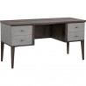 Sunpan Pattinson Desk Dark Brown-Grey Shagreen - Front Side Angle