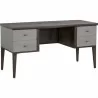 Sunpan Pattinson Desk Dark Brown-Grey Shagreen - Front Side Angle - Sunpan Pattinson Desk Dark Brown-Grey Shagreen - Front Side Angle