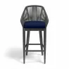 Milano Barstool in Echo Midnight w/ Self Welt - Front Angle - Milano Barstool in Echo Midnight w/ Self Welt - Front Angle