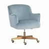 Sunpan Karina Office Chair Cornflower Blue Sky - Front Side Angle - Sunpan Karina Office Chair Cornflower Blue Sky - Front Side Angle
