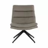 Sunpan Keller Swivel Lounge Chair Missouri Stone Leather - Front Angle - Sunpan Keller Swivel Lounge Chair Missouri Stone Leather - Front Angle