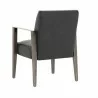 Sunpan Earl Dining Armchair in Ash Grey - Brentwood Charcoal Leather - Back Side Angle - Sunpan Earl Dining Armchair in Ash Grey - Brentwood Charcoal Leather - Back Side Angle