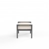 Pietra Ottoman in Echo Ash, No Welt - Side Angle