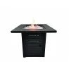 Crawford and Burke Ansley Black Metal Square Fire Pit with Glass Rocks, Frontview - Crawford and Burke Ansley Black Metal Square Fire Pit with Glass Rocks, Frontview