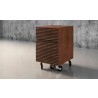 Furnitech Tango 2 Drawer Mid-Century Modern Rolling Pedestal - Front Side Angle