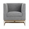 Sunpan Yvette Armchair Gold in Chacha Grey - Front Angle 2