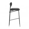 Sunpan Gibbons Barstool in Black - Bravo Portabella - Side Angle