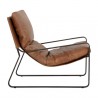 Sunpan Zancor Lounge Chair - Tan Leather - Side Angle