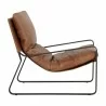 Sunpan Zancor Lounge Chair - Tan Leather - Side Angle - Sunpan Zancor Lounge Chair - Tan Leather - Side Angle