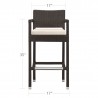 DecoScapes Zen Bar Arm Chair - Front with Dimensions