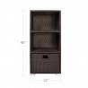 DecoScape Zen Towel Storage in Espresso - Front with Dimension