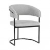Sunpan Marris Dining Armchair Gunmetal-Belfast Heather Grey - Front Side Angle