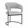 Sunpan Marris Dining Armchair Gunmetal-Belfast Heather Grey - Front Side Angle - Sunpan Marris Dining Armchair Gunmetal-Belfast Heather Grey - Front Side Angle