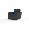 Montecito Swivel Rocker Club Chair in Spectrum Indigo w/ Self Welt - Front Side Angle - Montecito Swivel Rocker Club Chair in Spectrum Indigo w/ Self Welt - Front Side Angle