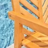 Vifah Olina Honey Two Seater Fish Bone Eucalyptus Wooden Garden Bench, Front Seat Closeup View - Vifah Olina Honey Two Seater Fish Bone Eucalyptus Wooden Garden Bench, Front Seat Closeup View
