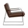 Sunpan Sterling Lounge Chair Missouri Mahogany Leather - Side Angle - Sunpan Sterling Lounge Chair Missouri Mahogany Leather - Side Angle