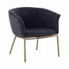 Sunpan Nadine Lounge Chair Chacha Navy - Front Side Angle - Sunpan Nadine Lounge Chair Chacha Navy - Front Side Angle