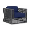 Milano Club Chair in Echo Midnight w/ Self Welt - Front Side Angle