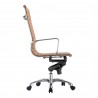 Moe's Home Collection Omega Swivel Office Chair High Back in Tan - Side Angle