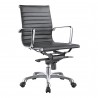 Moe's Home Collection Studio Swivel Chair Low Back in Black Vegan Leather - Front Side Angle