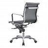 Moe's Home Collection Studio Swivel Chair Low Back in Black Vegan Leather - Back Side Angle