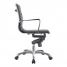 Moe's Home Collection Studio Swivel Chair Low Back in Black Vegan Leather - Side Angle