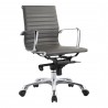 Moe's Home Collection Studio Swivel Chair Low Back in Grey Vegan Leather - Front Side Angle