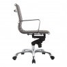 Moe's Home Collection Studio Swivel Chair Low Back in Grey Vegan Leather - Side Angle
