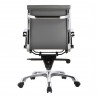 Moe's Home Collection Studio Swivel Chair Low Back in Grey Vegan Leather - Back Angle