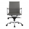 Moe's Home Collection Studio Swivel Chair Low Back in Grey Vegan Leather - Front Angle