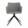 Sunpan Griffin Swivel Dining Armchair in November Grey - Bravo Cognac - Front Angle - Sunpan Griffin Swivel Dining Armchair in November Grey - Bravo Cognac - Front Angle