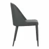 Moe's Home Collection Burton Dining Chair Black Fade Vegan Leather - Set of Two - Side Angle - Moe's Home Collection Burton Dining Chair Black Fade Vegan Leather - Set of Two - Side Angle