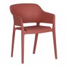 Moe's Home Collection FARO OUTDOOR DINING CHAIR DESERT RED/CHARCOAL GREY - SET OF TWO- Front Side Angle