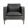 Sunpan Richmond Armchair - Brentwood Charcoal Leather - Front Angle - Sunpan Richmond Armchair - Brentwood Charcoal Leather - Front Angle