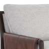 Sunpan Mauti Sofa - Brown - Vault Fog / Bravo Cognac - Seat Closeup Top Angle