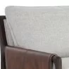 Sunpan Mauti Sofa - Brown - Vault Fog / Bravo Cognac - Seat Closeup Top Angle - Sunpan Mauti Sofa - Brown - Vault Fog / Bravo Cognac - Seat Closeup Top Angle