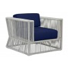 Miami Club Chair in Echo Midnight w/ Self Welt - Front Side Angle