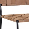 Sunpan Omari Dining Chair Sueded Light Tan Leather - Seat Closeup Angle