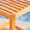 Vifah Kapalua Honey Nautical Eucalyptus Wooden Outdoor Bar Chair, Lower Closeup View