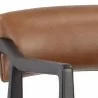 Sunpan Keagan Counter Stool in Shalimar Tobacco Leather - Closeup Top Angle - Sunpan Keagan Counter Stool in Shalimar Tobacco Leather - Closeup Top Angle