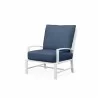 Bristol Club Chair Canvas Flax in Spectrum Indigo w/ Self Welt - Front Side Angle - Bristol Club Chair Canvas Flax in Spectrum Indigo w/ Self Welt - Front Side Angle