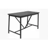 Alfresco Home Jasper 59" Rectangular LWC Gathering Table w/ Umbrella Hole - Front Side Angle - Alfresco Home Jasper 59" Rectangular LWC Gathering Table w/ Umbrella Hole - Front Side Angle