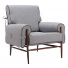 Zuo Modern Klem Accent Chair Gray - Angled 3