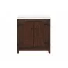 Crawford and Burke Tarouca 31" Cherry Brown Single Bathroom Vanity, Front Angle - Crawford and Burke Tarouca 31" Cherry Brown Single Bathroom Vanity, Front Angle