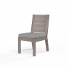 Laguna Armless Dining Chair in Canvas Granite, No Welt - Front Side Angle