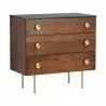 Sunpan Keely Dresser - Black Marble Marble - Cafe - Front Side Angle - Sunpan Keely Dresser - Black Marble Marble - Cafe - Front Side Angle