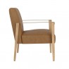 Sunpan Earl Lounge Chair in Natural - Pecan Leather - Side Angle